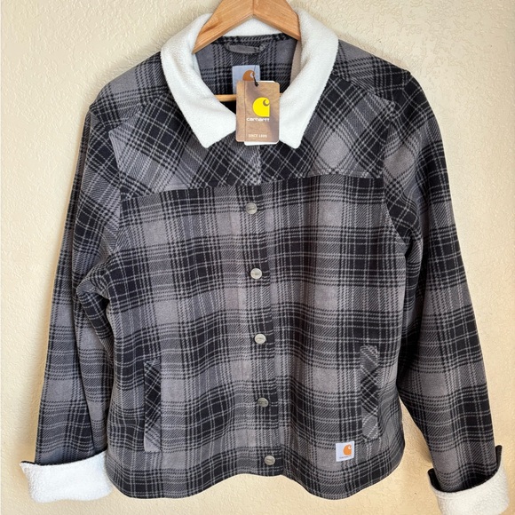 Carhartt Plaid Jacket with White Collar - Picture 1 of 2
